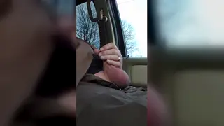 Hung Amateur Strokes Massive Load in Parking Lot