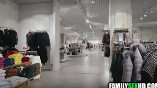 Stepsister Sucks Stepbrother in Fitting Room