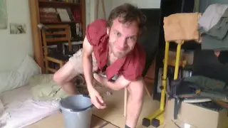 Mature European Daddy Pisses and Strokes in Jockstrap