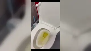 Blonde Petite Woman Pisses After Salon Visit
