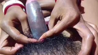 Indian Teen Glistens in Oil and Lingerie