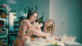 BBW MILF and Girlfriend Share Kitchen Blowjob and Lesbian Play