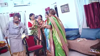 Older Indian Man Leads Gangbang With Double Penetration