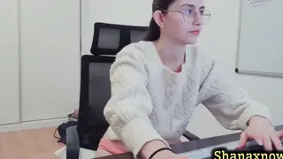 Brunette Flaunts Hairy Pussy and Used Panties in Bathroom
