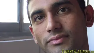 Latino Guy Strokes His Cock to a Facial Finish on Camera