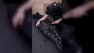 European Twink Bound in Latex Endures Intense Teasing