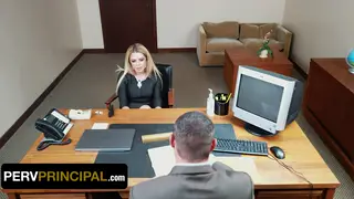 Petite Stepmom Seduces Principal with Stockings and BBC