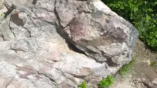 Teen Student Risks Public Creampie on Cliff Trail