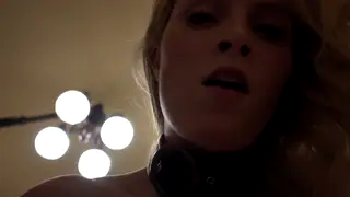Blonde Busty Babe Squirts Hard with Wand in POV