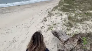 Curvy MILF Stranger Takes Anal Creampie on Beach