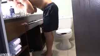 Muscular European Teen Strokes Hard Cock to Cumshot