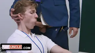 Hairy Daddy Claims Twink on Office Desk
