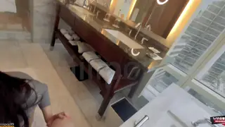 Curvy Asian Babe Takes Deep Pounding In Hotel Bathroom