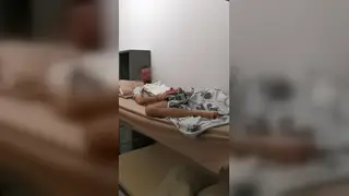 Hairy European Twink Strokes His Cock in the Barracks