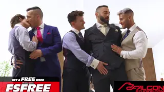 Muscular Hunks Bareback Orgy With Deepthroat and Handjobs