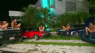 Latina Rubs Feet to Climax Before Squirting Outdoors
