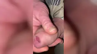 Mature European Man Edges Uncut Cock to Climax in POV
