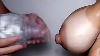 Pregnant Bombshell Sucks Milk From Her Own Heavy Tits