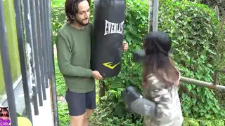 Petite Latina Boxer Takes Coach Deep in POV