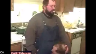 Mature Bear Receives Oral Service from Older Man
