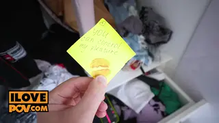 POV Blowjob Ends with Cum in Mouth from Busty Blonde