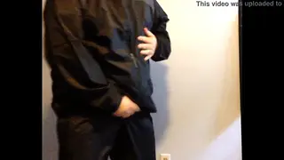 Hairy Chub in Tracksuit Strokes to Thick Cumshot