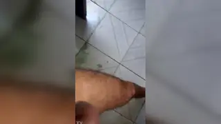 Solo Guy Jerks Big Cock in Short Clip