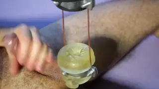 European Guy Endures Machine Milking Until Facial Finish