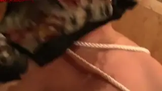 Bound European Performer Takes a Deep Throat Challenge