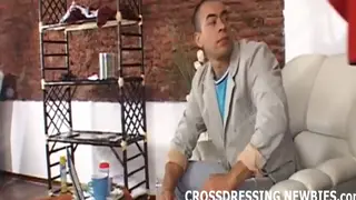 Crossdressing Femboy Gives a Slow Blowjob