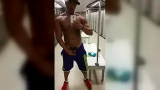 Solo Guy Strokes His Big Cock in the Gym