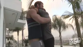 Hairy Bear Takes Bareback From Muscular Stud