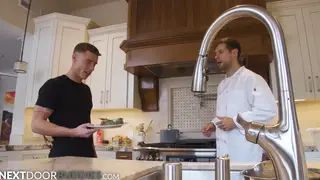 Muscular Jock Barebacks Bottom On Kitchen Counter