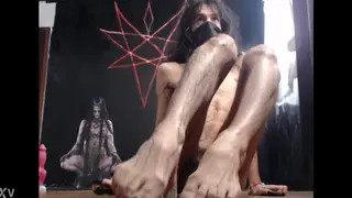 Crossdresser Shows Hairy Legs and Feet in Solo Tease