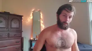 Hairy Inked Otter Works His Hole Before Cumshot