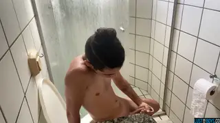 Slim Twink Jerks Off Solo to Explosive Finish