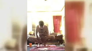 Muscular Solo Performer Spanks, Toys and Fingers His Ass