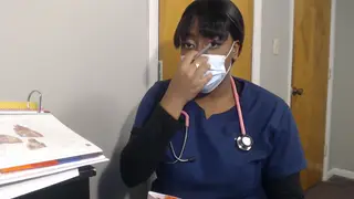 Ebony Nurse Masturbates in Stockings During POV Appointment