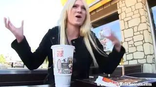 Blonde Student Tries a Gloryhole With a Stranger