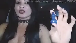 Latina in Halloween Cosplay Sucks Cock in Car
