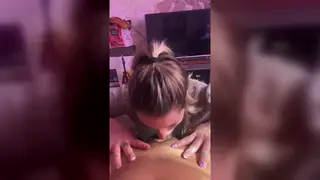 Tattooed Green-Eyed Stunner Swallows Load After Deepthroat Trick