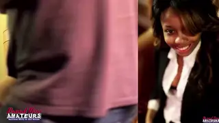 Petite Ebony Beauty Vibrates Hairy Mound To Shaking Climax