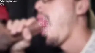 Blonde Latino Uncut Stranger Cums at Gloryhole