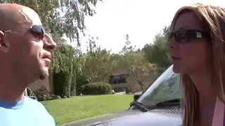 Blonde Bombshell Takes Rough Ride in Backseat Encounter