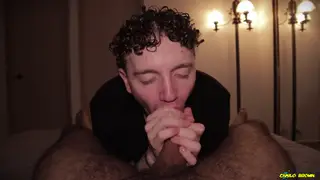 Latino Bear Feeds Uncut Length to Eager Teen in POV