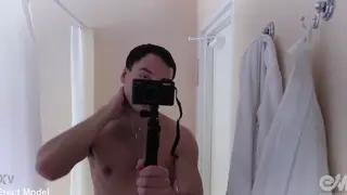 Slender Twink Strokes His Hard Cock in a Warm Bath