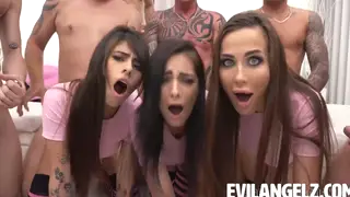 Petite Curvy Women Share Two Cocks in POV Orgy