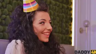 Petite European Brunette Cheats with Older Man in Step Fantasy