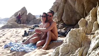 Petite Couple Caught Fucking on a Public Beach