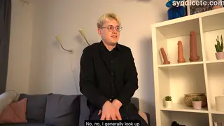 Blonde Schoolgirl Rides Nerd to Creampie